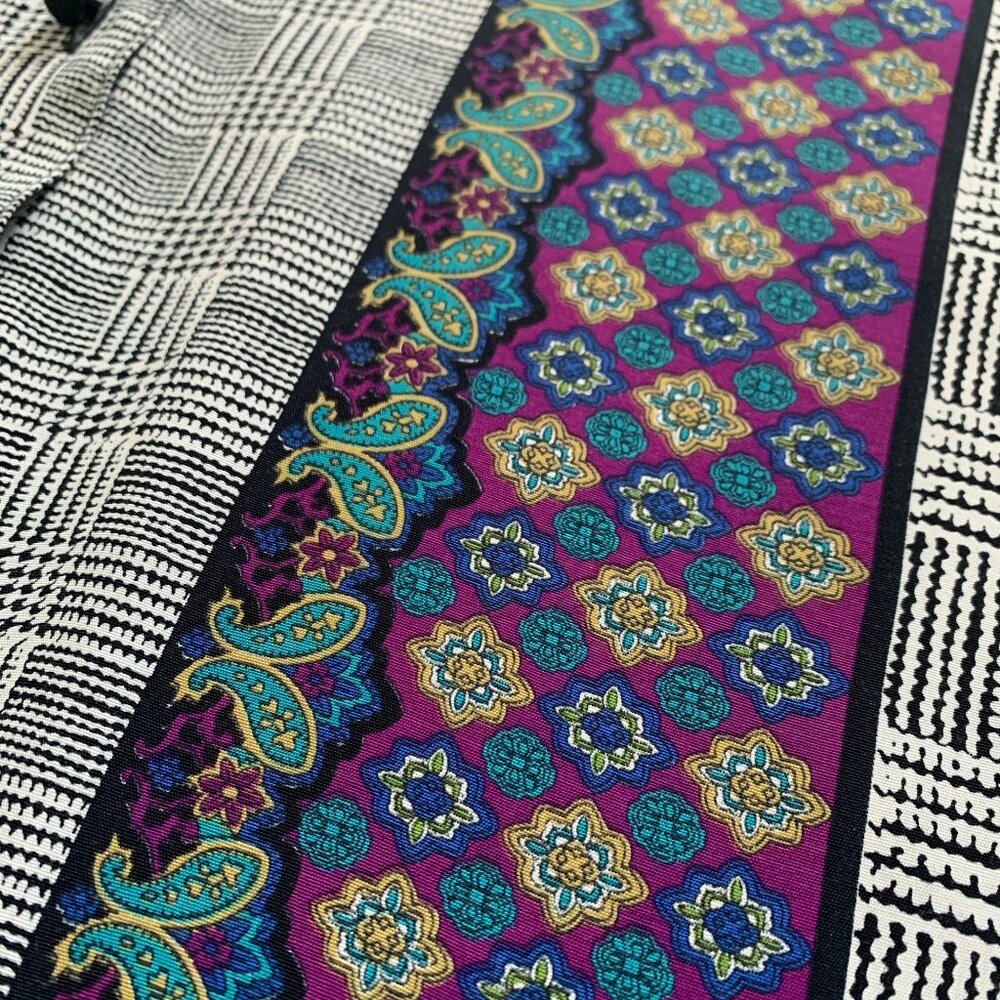 Vintage Nine to Five Herringbone Paisley Button Up Blouse Top Office Grandma - Picture 9 of 14